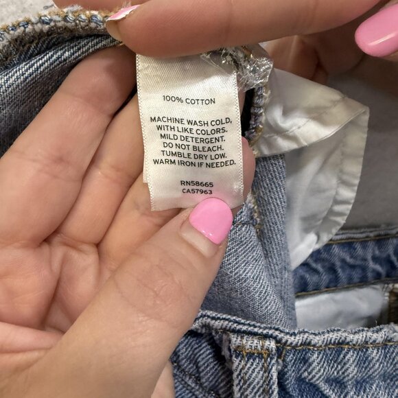 BP Jeans Womens 28 Blue Distressed Wide Leg High Rise Ripped Denim Pants - Picture 9 of 11